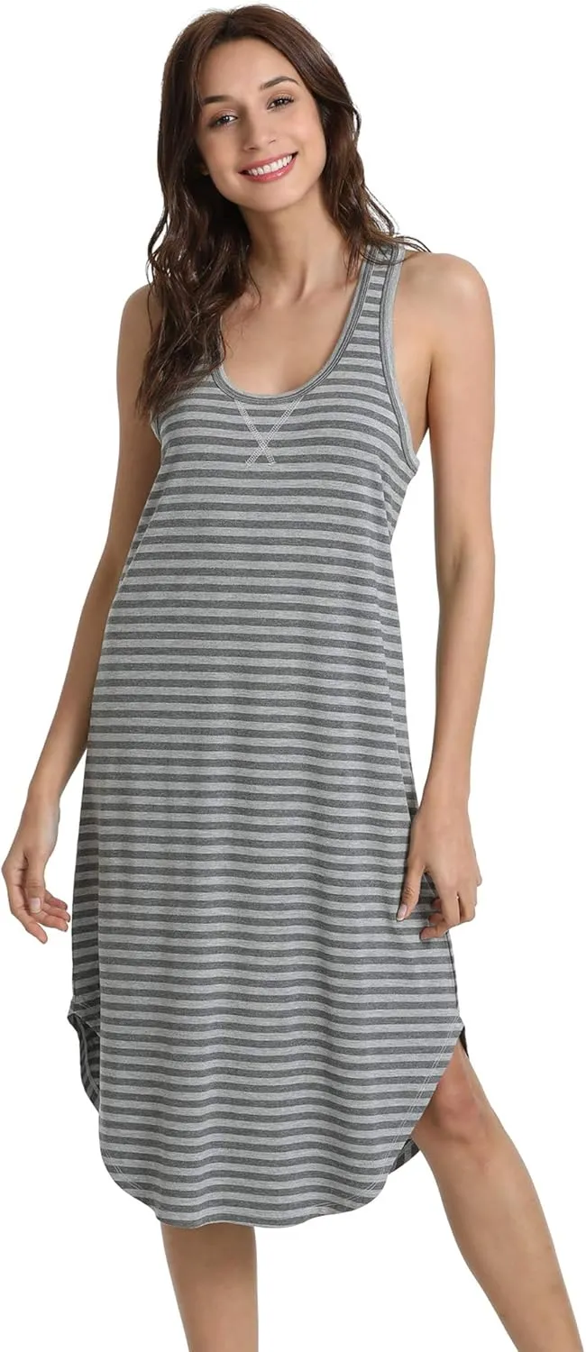 WiWi Soft Nightgowns for Women Sleeveless Racerback Nightgown Plus Size Pajamas Sleepshirts S-4X