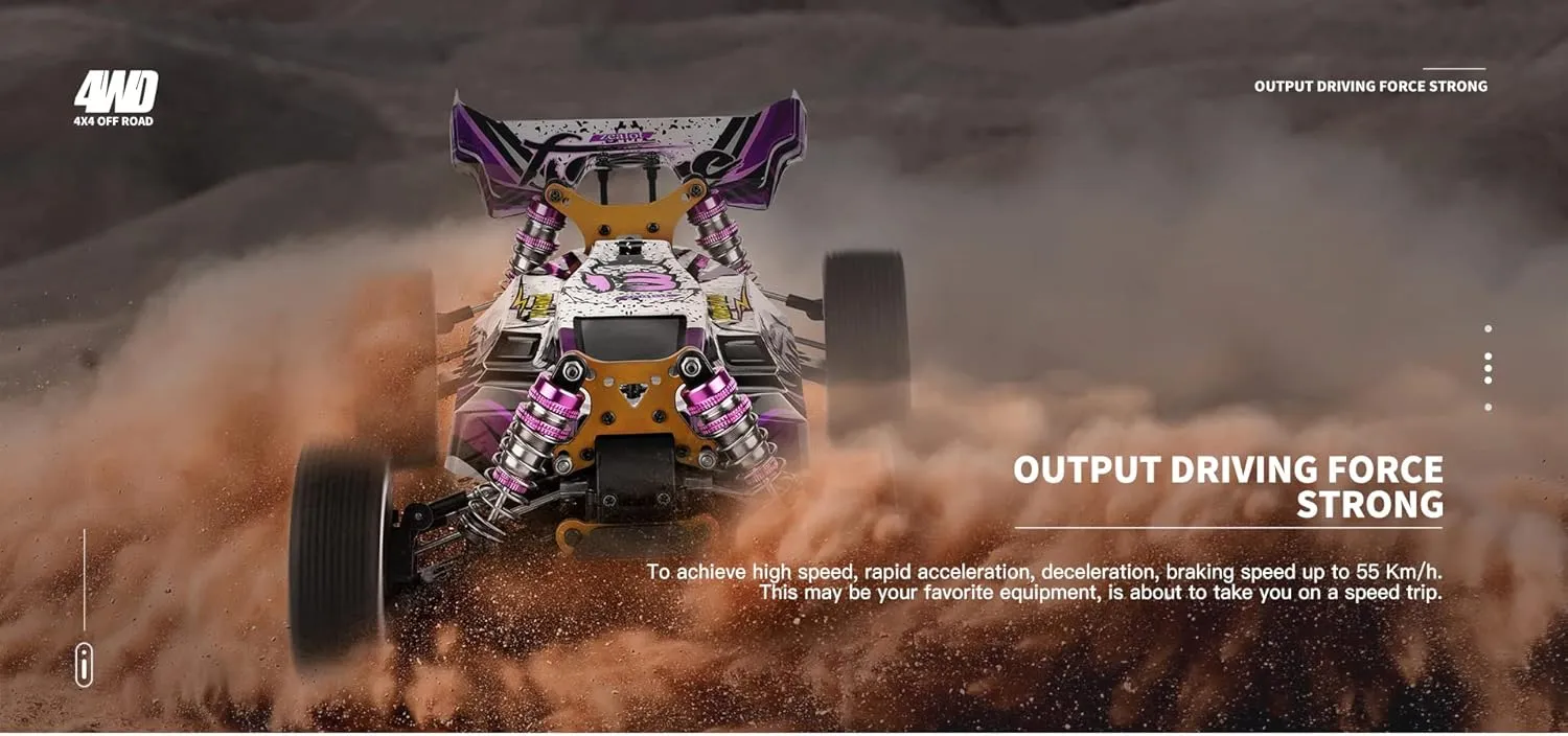 WLtoys XK 124019 V2 1/12 4WD 55km/h High-Speed Off-Road Remote Control Drift Climbing RC Racing Car Adults,Kids Toys (124019 2 * 2200)