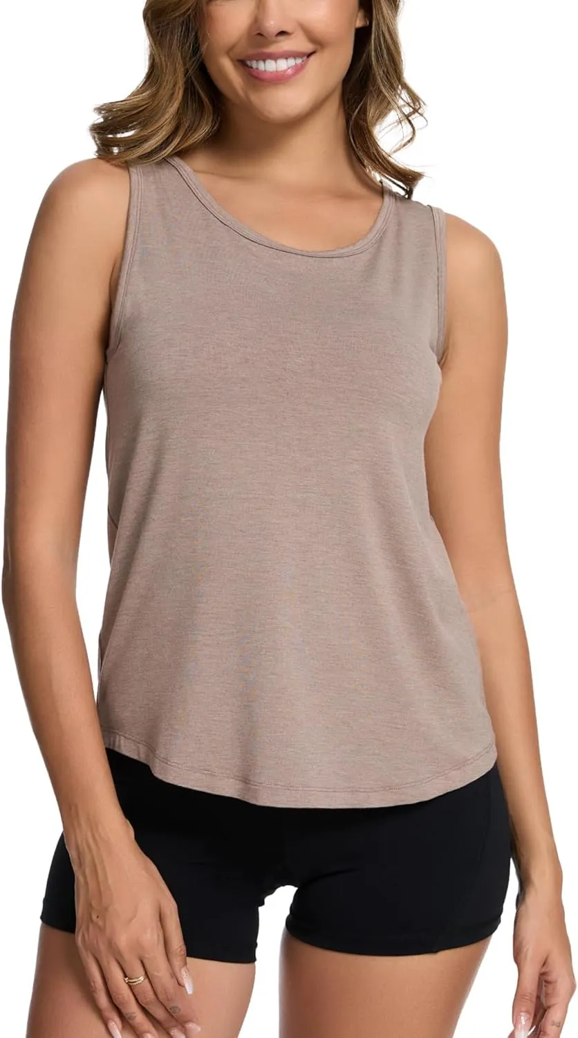 Women Tank Tops Loose Fit Summer Basic Sleeveless Tops Bamboo Viscose Pajama Shirts