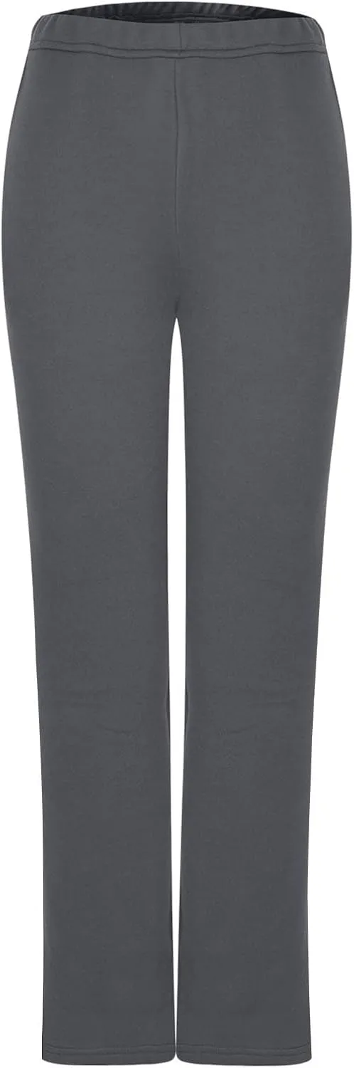 Womens Casual Fall Fleece Sweatpants Trendy Straight Leg Elastic Waist Jogger Pants Workout Athletic Pant Trousers