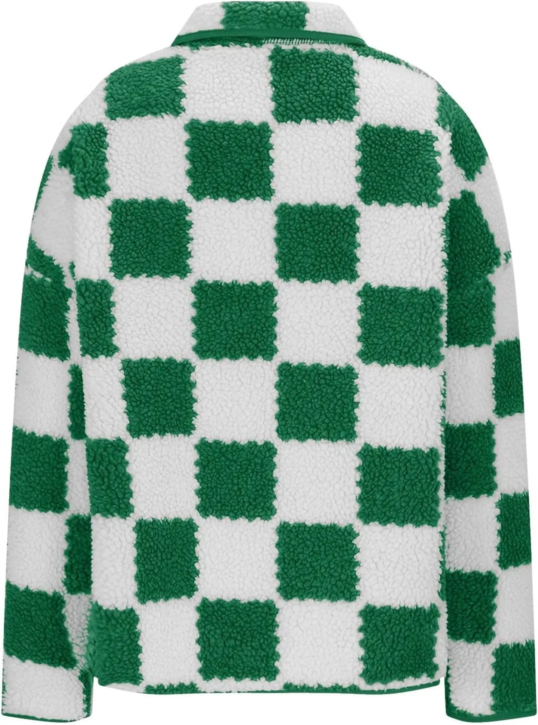 Womens Fleece Jackets Fashion 2024 Plaid Button Down Sherpa Teddy Coat Causal Fall Winter Fuzzy Coats Outwear