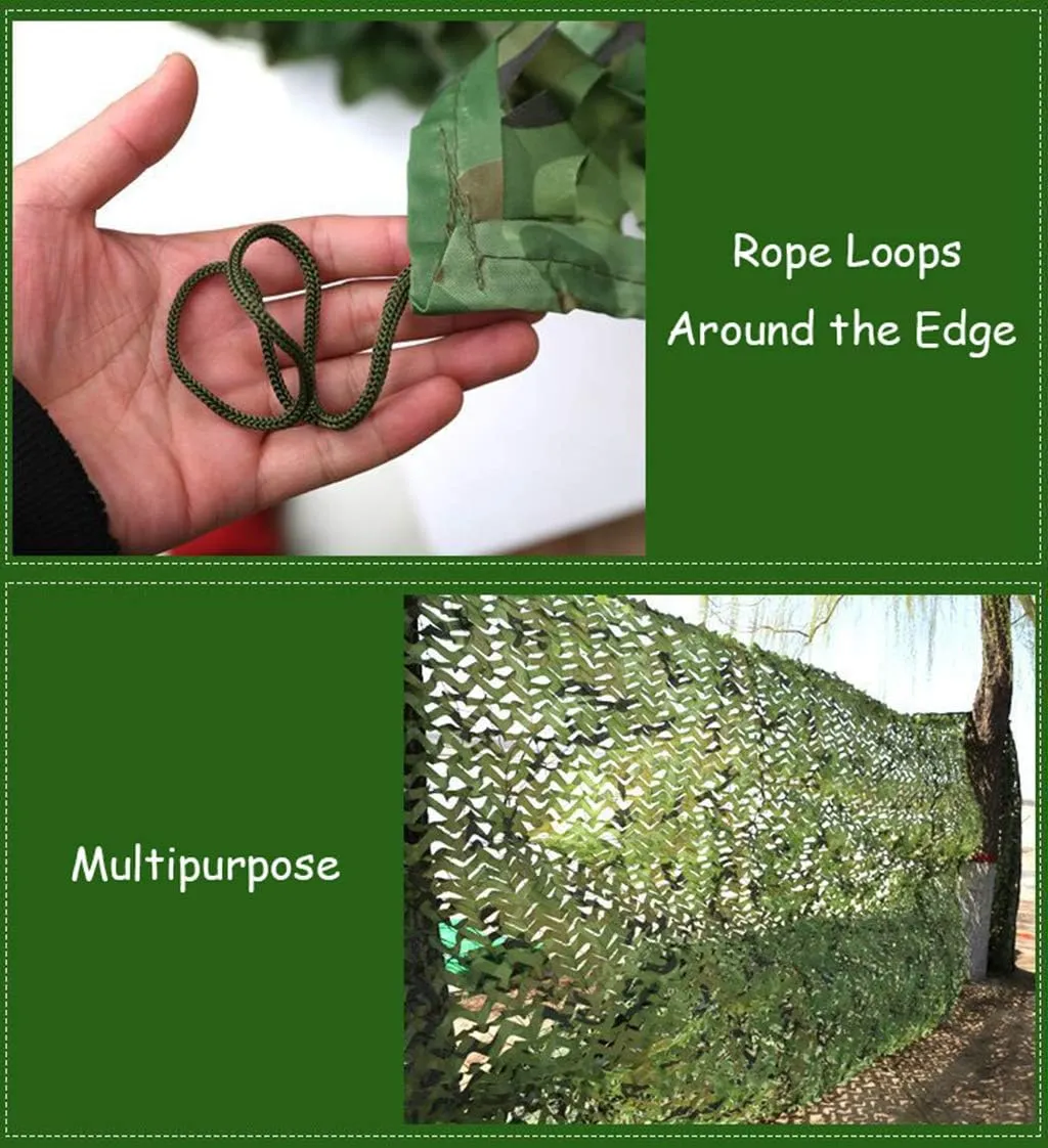 Woodland Camouflage Netting,Military UV Resistant Shade Camo Net Blinds for Camping Shooting Hunting Theme Party Decoration Outdoor Jungle Sunscreen Nets