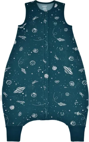 Woolino 4 Season Baby Sleep Bag or Sack with feet, Australian Merino Wool and Organic Cotton, Toddler Sleeping Bag, 18-36m, Space (Glow In The Dark)