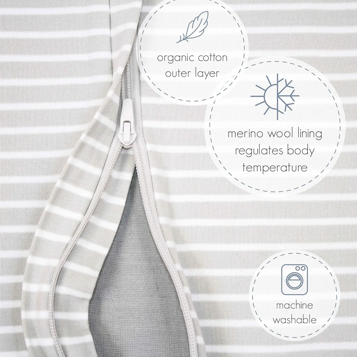 Woolino 4 Season Baby Sleep Bag or Sack with feet, Australian Merino Wool and Organic Cotton, Toddler Sleeping Bag, 18-36m, Space (Glow In The Dark)