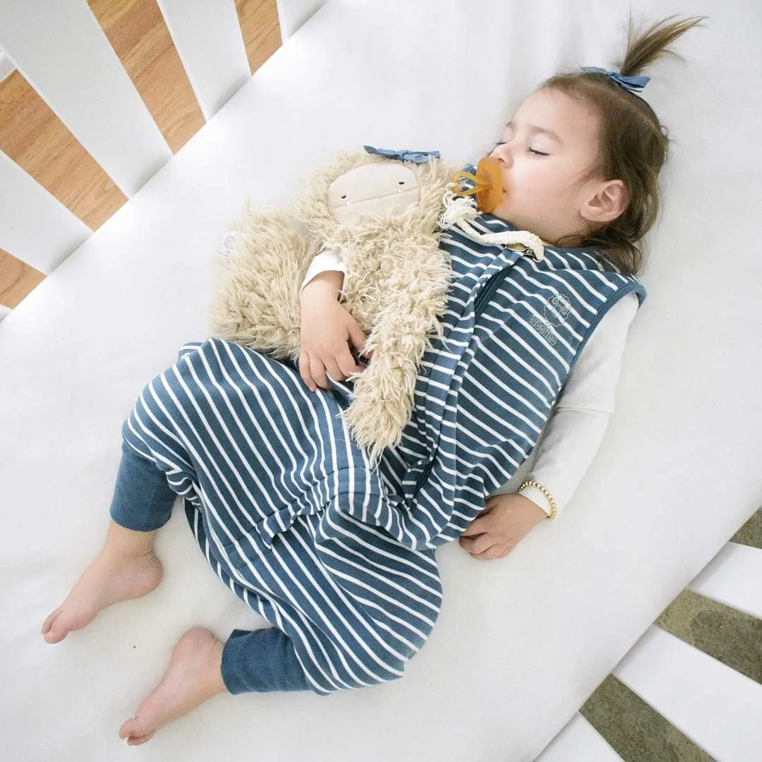 Woolino 4 Season Baby Sleep Bag with feet, Australian Merino Wool and Organic Cotton, 6-18 Months, Navy Blue
