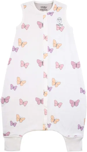 Woolino 4 Season Baby Sleep Bag with legs opening, Merino Wool and Organic Cotton, 6-18m, Butterfly