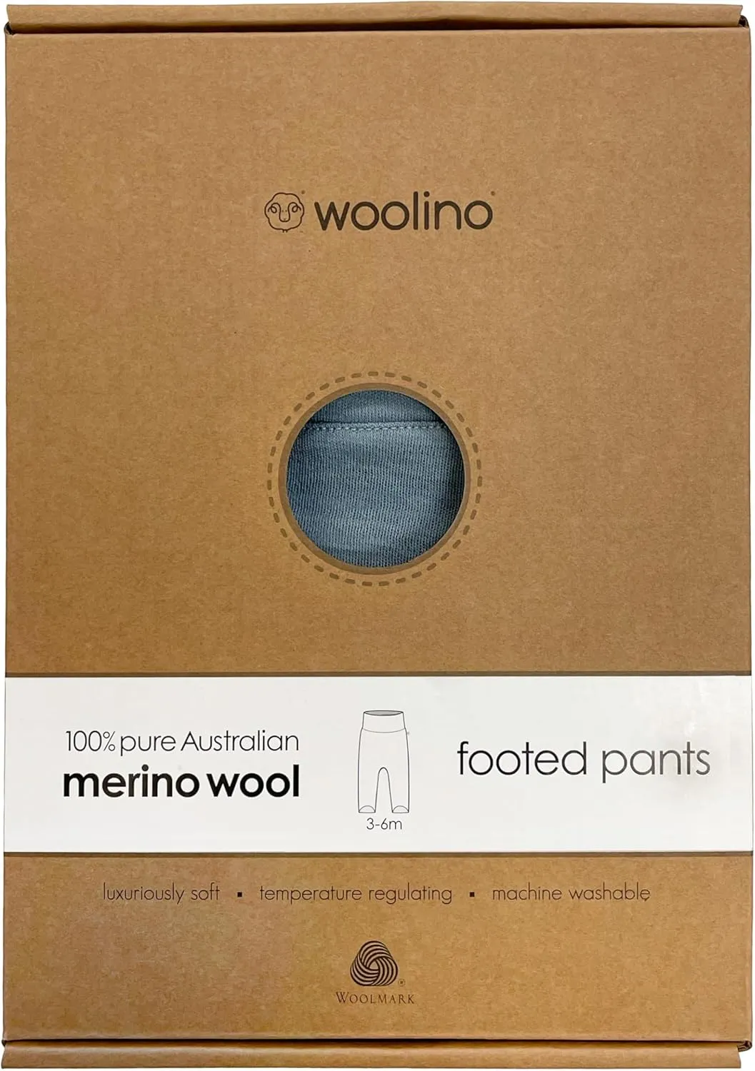 Woolino Baby Footed Romper Pants, 100% Merino Wool Baby Pants, Newborn Pants with Footies for Infant Boy & Girl