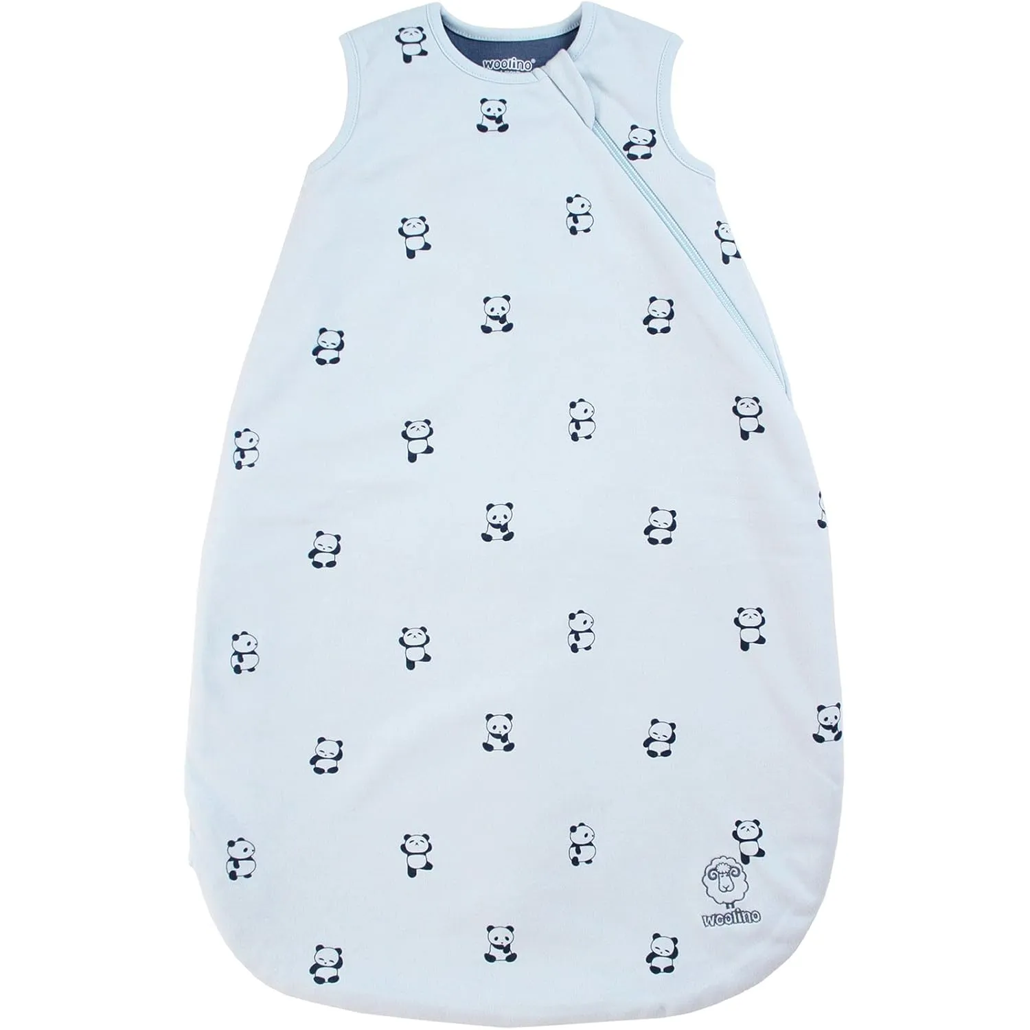 Woolino Merino Wool and Organic Cotton Baby Sleep Bag - 4 Season Classic Sleep Sack for Baby - Two-Way Zipper Sleeping Bag for Baby and Toddler - 0-6 Months - Panda