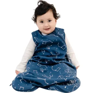 Woolino Merino Wool and Organic Cotton Baby Sleep Bag - 4 Season Classic Sleep Sack for Baby - Two-Way Zipper Sleeping Bag for Baby and Toddler - 6-18 Months - Night Sky