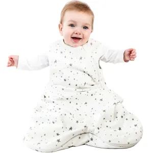 Woolino Merino Wool and Organic Cotton Baby Sleeping Bag - 4 Season Classic Sleep Sack - Two-Way Zipper Sleeping Bag for Baby and Toddler - 18-36 Months - Stars