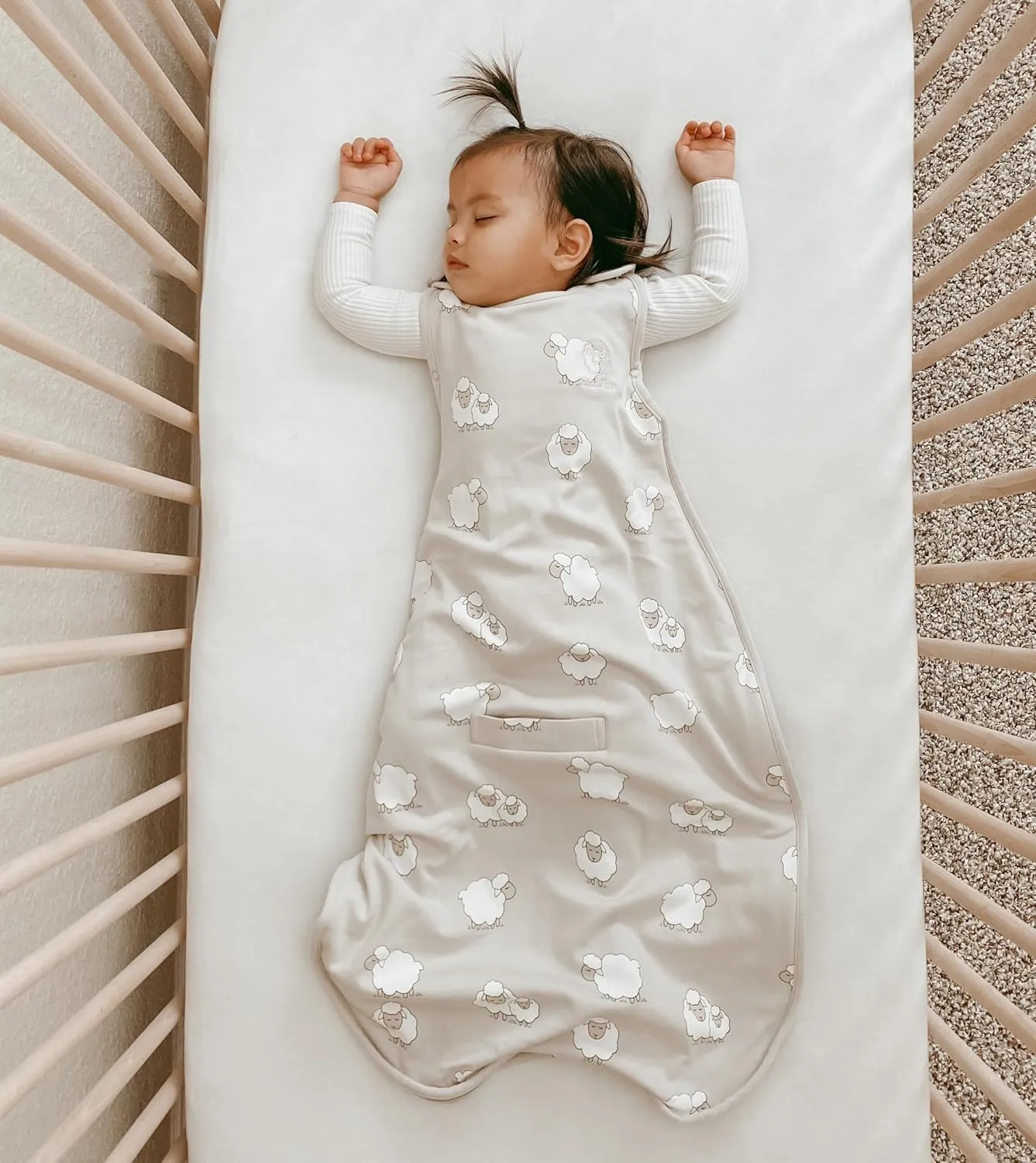 Woolino Toddler Sleeping Bag, 4 Season, Merino Wool and Organic Cotton Baby Wearable Blanket, 2-4 Years