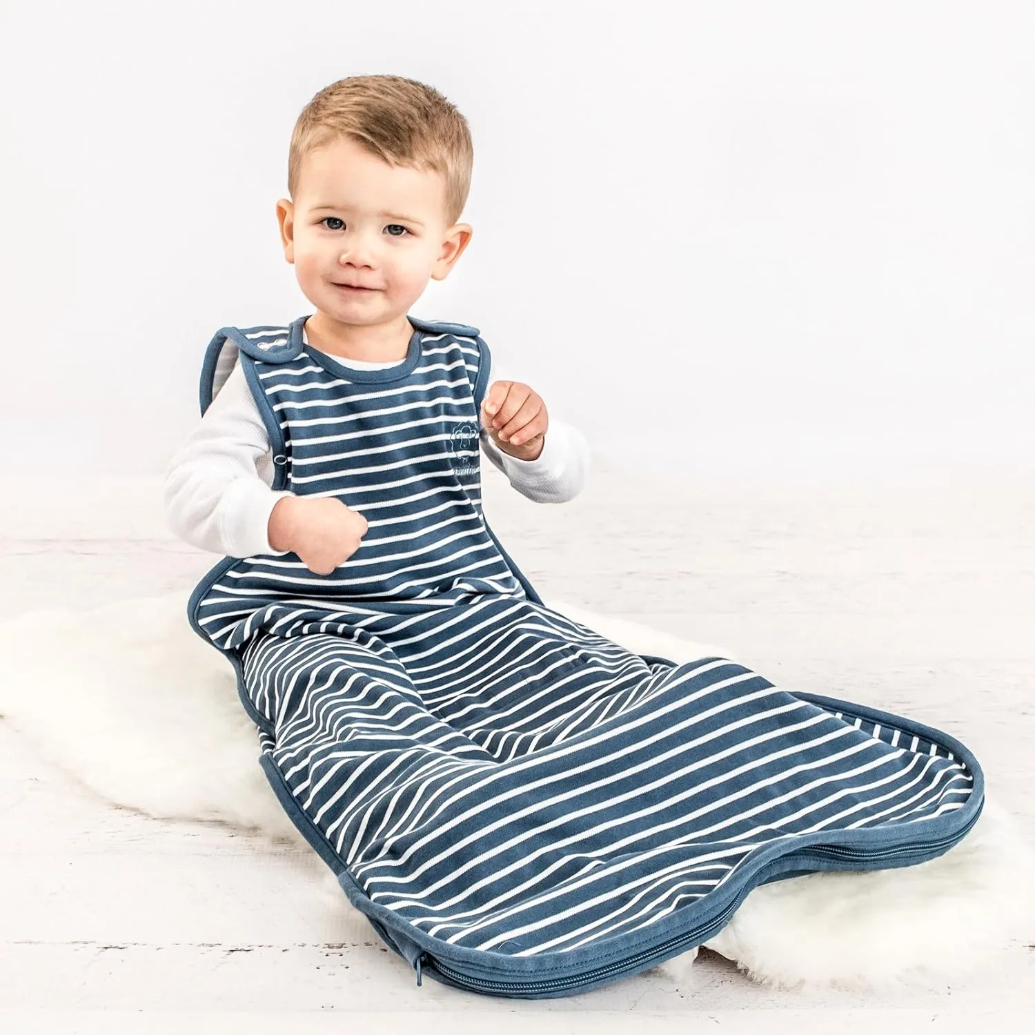 Woolino Toddler Sleeping Bag, 4 Season, Merino Wool and Organic Cotton Baby Wearable Blanket, 2-4 Years