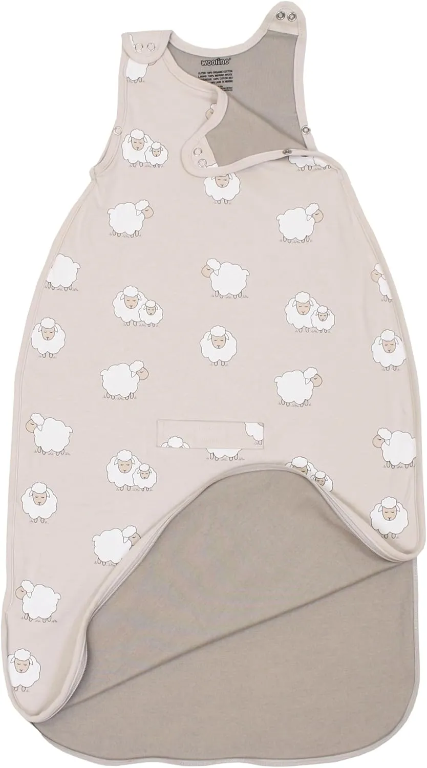 Woolino Toddler Sleeping Bag, 4 Season, Merino Wool and Organic Cotton Baby Wearable Blanket, 2-4 Years