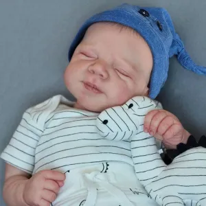 WOOROY Realistic Reborn Baby Dolls Boy - 18-Inch Newborn Baby Dolls with Soft Cloth Body Sleeping Lifelike Reborn Baby Dolls Birthday Gift for Kids Age 3 