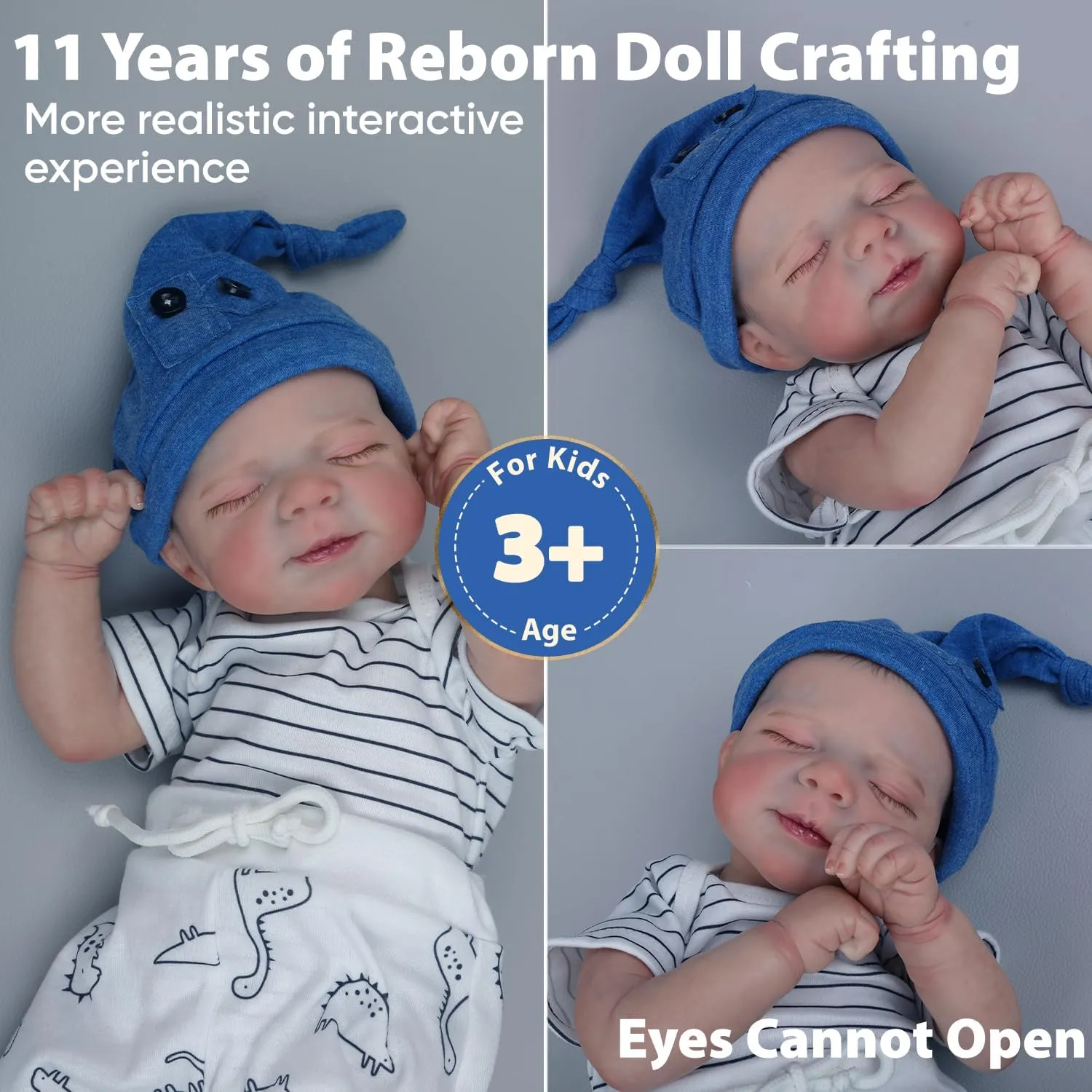 WOOROY Realistic Reborn Baby Dolls Boy - 18-Inch Newborn Baby Dolls with Soft Cloth Body Sleeping Lifelike Reborn Baby Dolls Birthday Gift for Kids Age 3 