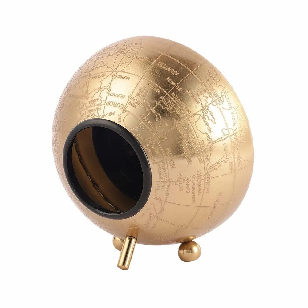 World Clock In Gold Finish