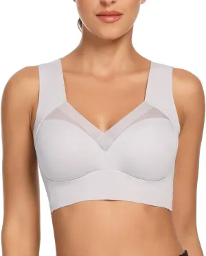 WOWENY Womens Wirefree Padded Bras Everyday Lounge Bra Sleeping Seamless Straps Bralettes Full Coverage Pullover Plus Size