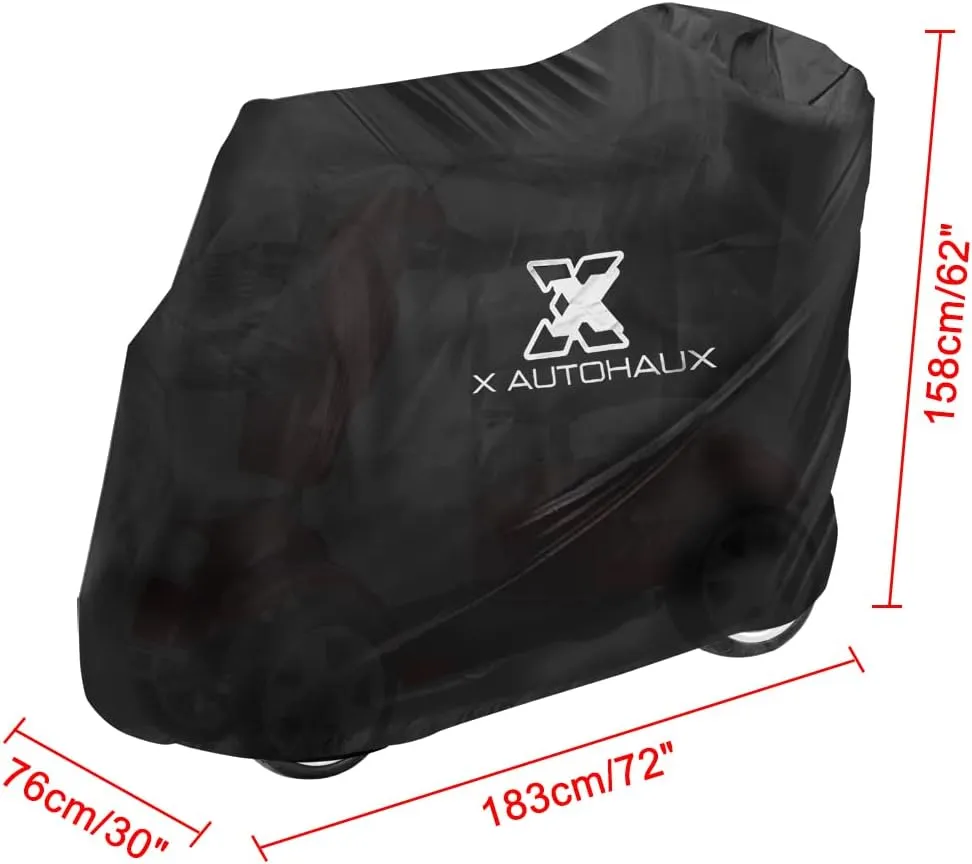 X AUTOHAUX 3 or 4 Wheel Mobility Scooter Cover Waterproof Sun Rain Wind Protection for Motorcycle Scooter 72x30x62 inch