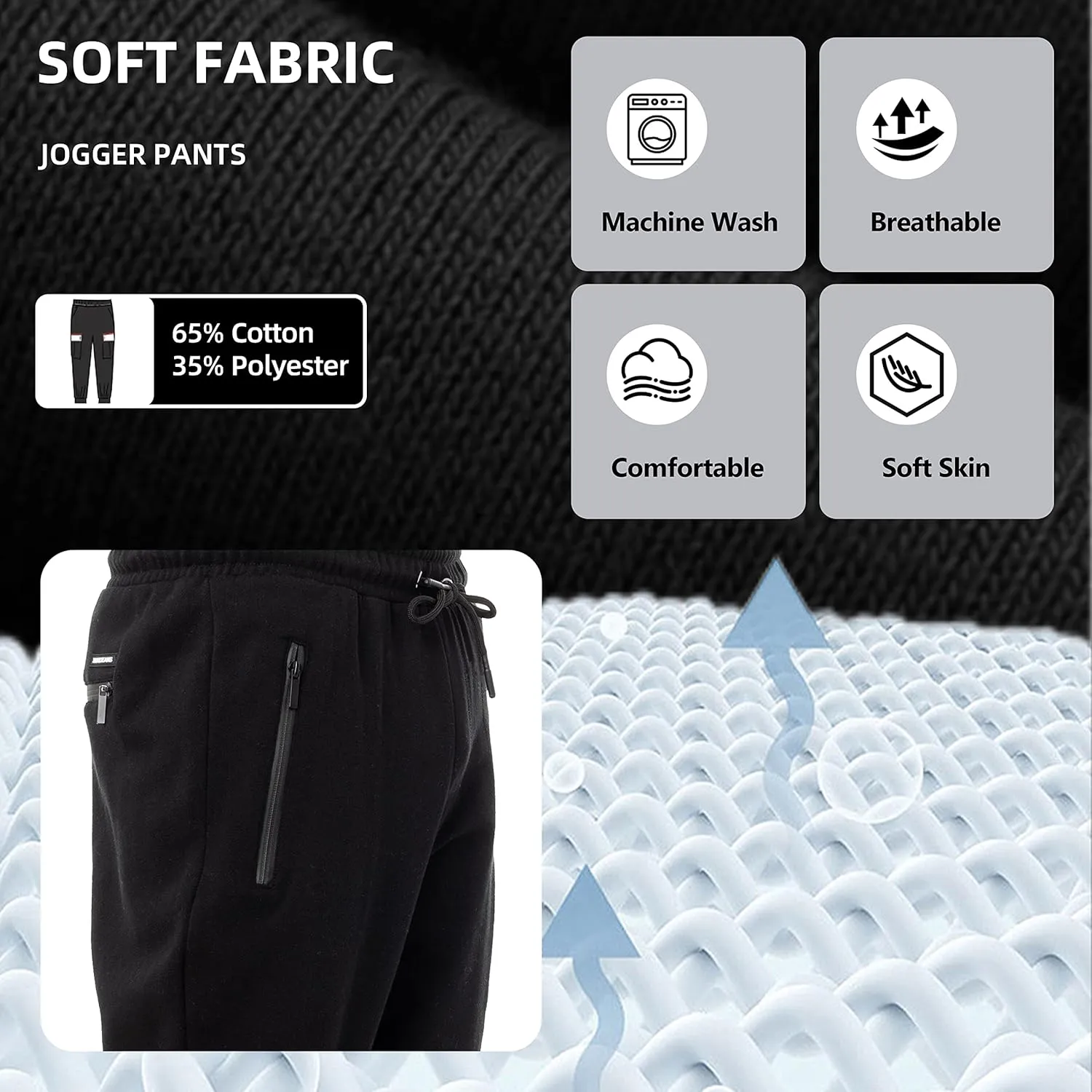 X RAY Mens Joggers, Active Fashion Jogger Sweatpants W/Pockets & Elastic Bottom, Sweatpants for Men for Gym & Running