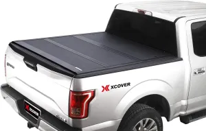 Xcover Low Profile Hard Folding Truck Bed Tonneau Cover, Compatible with 2015-2025 F150 Pickup 6.5 Ft Bed