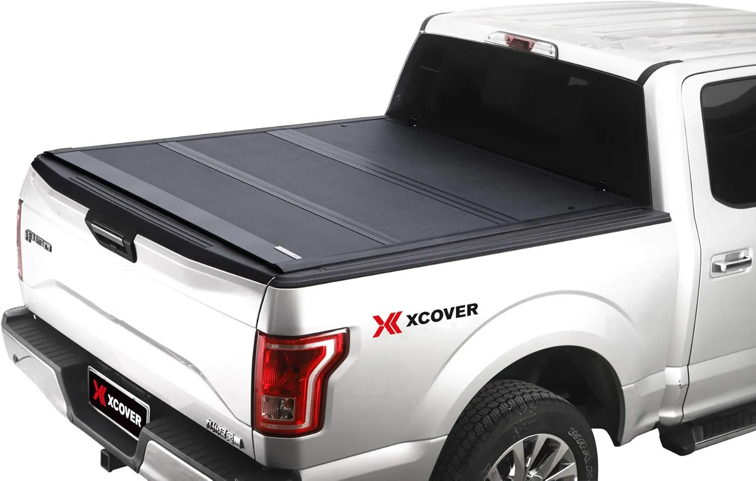 Xcover Low Profile Hard Folding Truck Bed Tonneau Cover, Compatible with 2015-2025 F150 Pickup 6.5 Ft Bed
