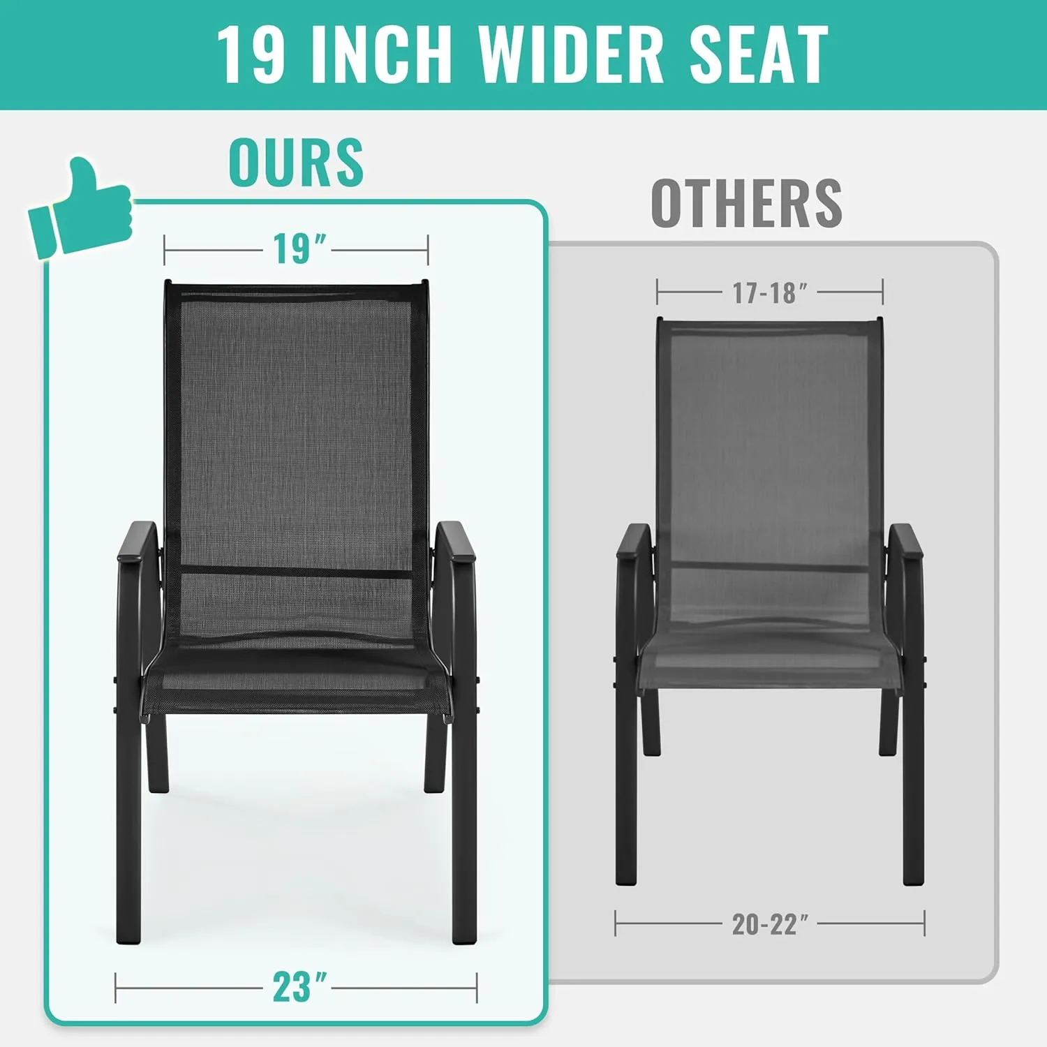 Yaheetech Set of 4 Patio Dining Chairs, Outdoor Stackable Patio Chairs with Backrest/Armrests, All Weather Chairs for Garden/Lawn/Porch/Backyard Pool, Black