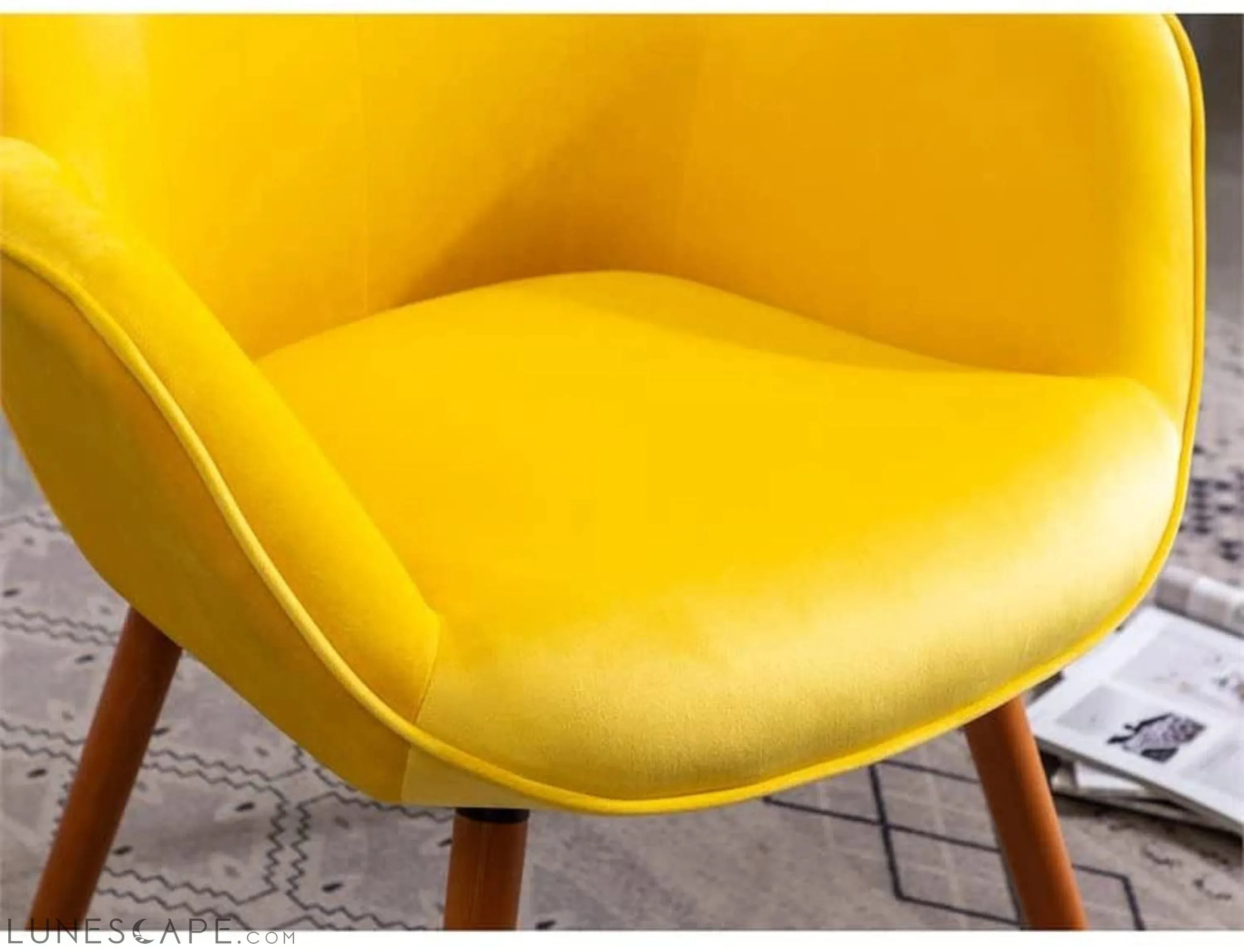 Yellow Velvet Tufted Accent Chair - Compact Size