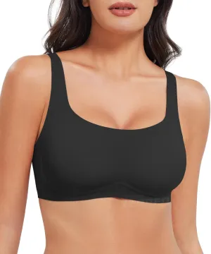 YEOREO Womens Everyday Bra Scoop Wireless Bralette No Underwire Corriney Full Coverage Push Up Bra