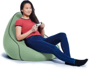Yogibo Lounger Small Bean Bag Lounge Chair for Adults, Kids and Teens, Soft, Plush, Comfy, Sensory, Gaming Beanbag, Washable Cover, Fern