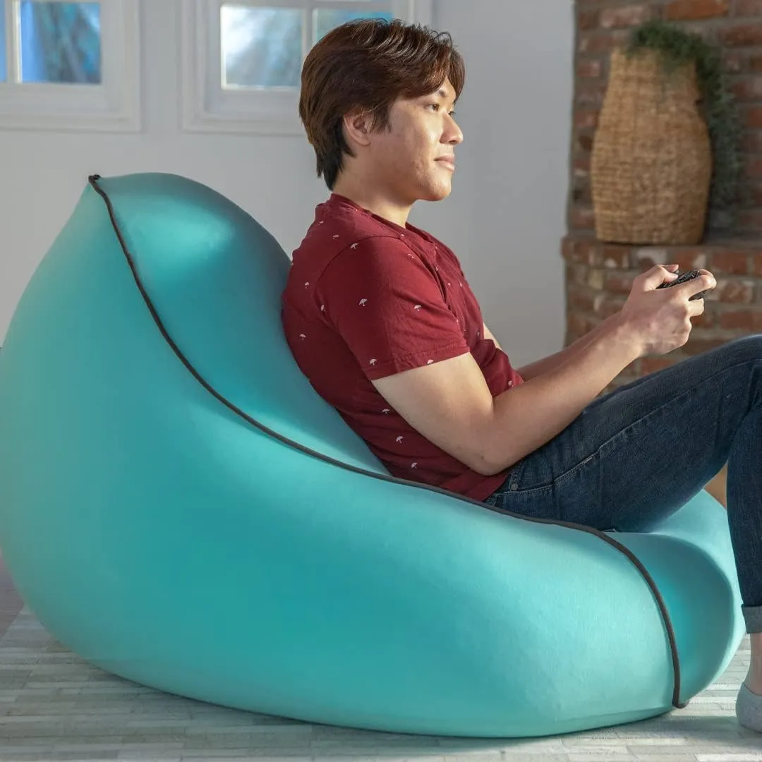 Yogibo Lounger Small Bean Bag Lounge Chair for Adults, Kids and Teens, Soft, Plush, Comfy, Sensory, Gaming Beanbag, Washable Cover, Fern