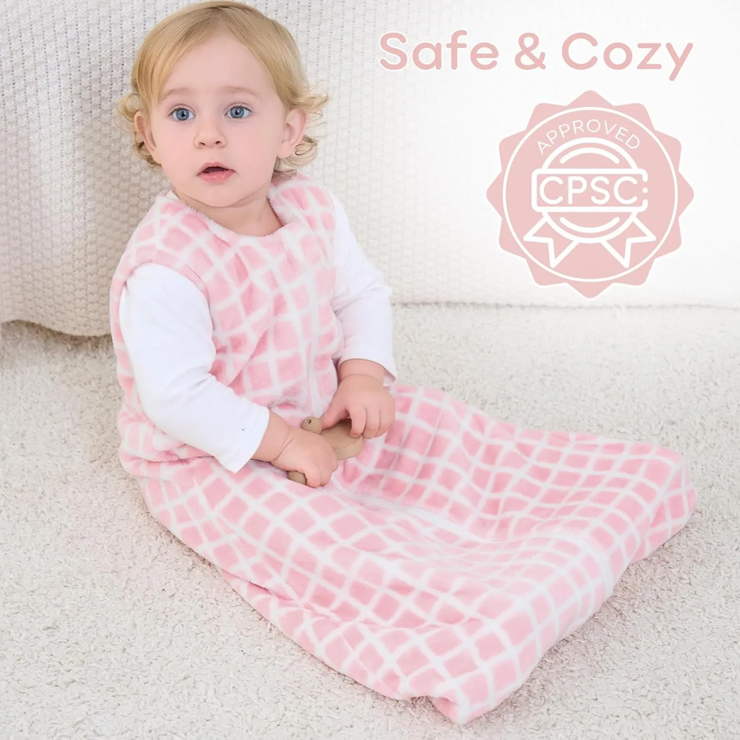 Yoofoss Fleece Baby Sleep Sack 18-24 Months, 2 Pack 1.5 Tog Baby Wearable Blanket with 2-Way Zipper, Toddler Sleeping Sack, Soft Warm Lightweight(X-Large)