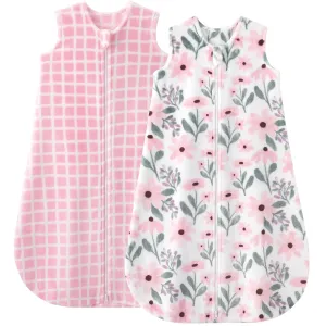 Yoofoss Fleece Baby Sleep Sack 18-24 Months, 2 Pack 1.5 Tog Baby Wearable Blanket with 2-Way Zipper, Toddler Sleeping Sack, Soft Warm Lightweight(X-Large)