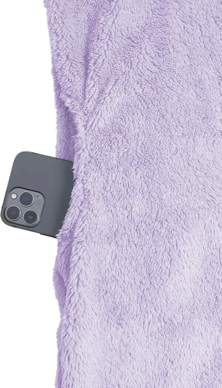 Yoolin Womens Fall Winter Fuzzy Fleece Hooded Long Dress Plus Size Sherpa Long Sleeve Nightgown with Pockets