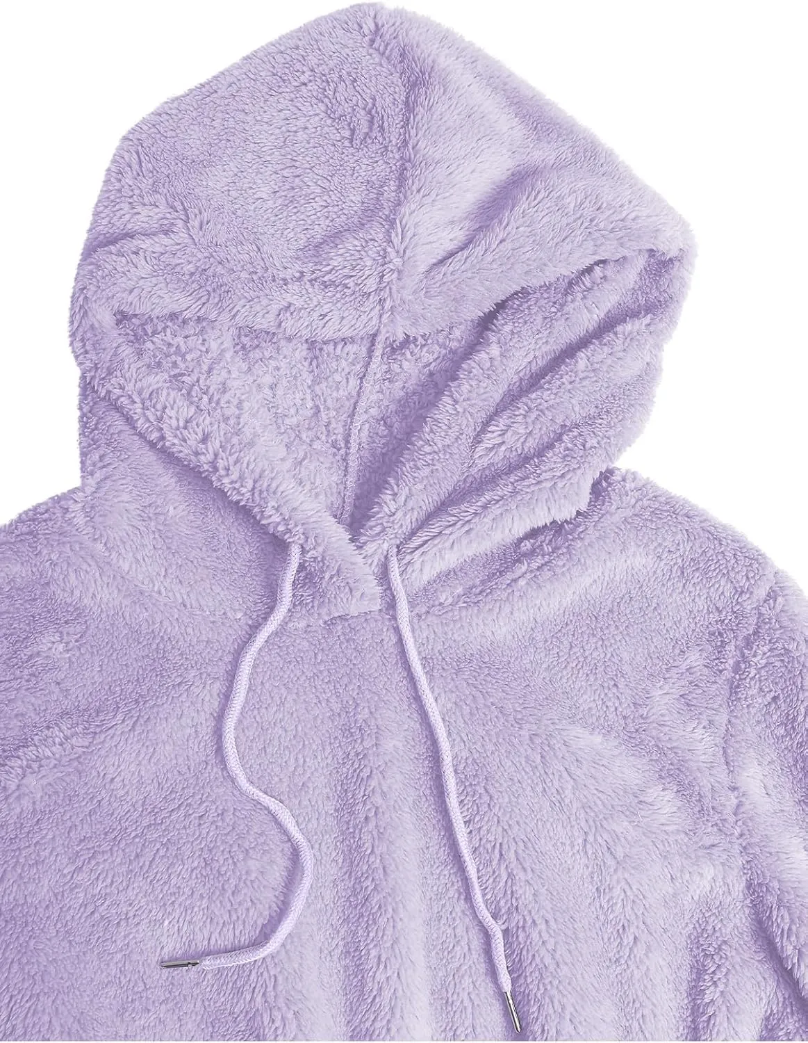 Yoolin Womens Fall Winter Fuzzy Fleece Hooded Long Dress Plus Size Sherpa Long Sleeve Nightgown with Pockets