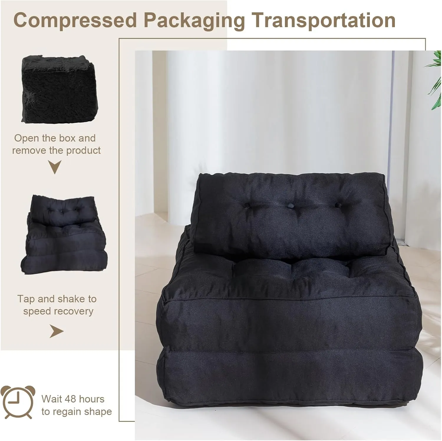 YOSHOOT Folding Couch Sofa Bed, Convertible Sleeper Chairs with Back Support, Foldable Futon Mattress with Pillow, Portable Fold Out Chair Bed Floor Mattress Floor Couch for Living Room,Bedroom