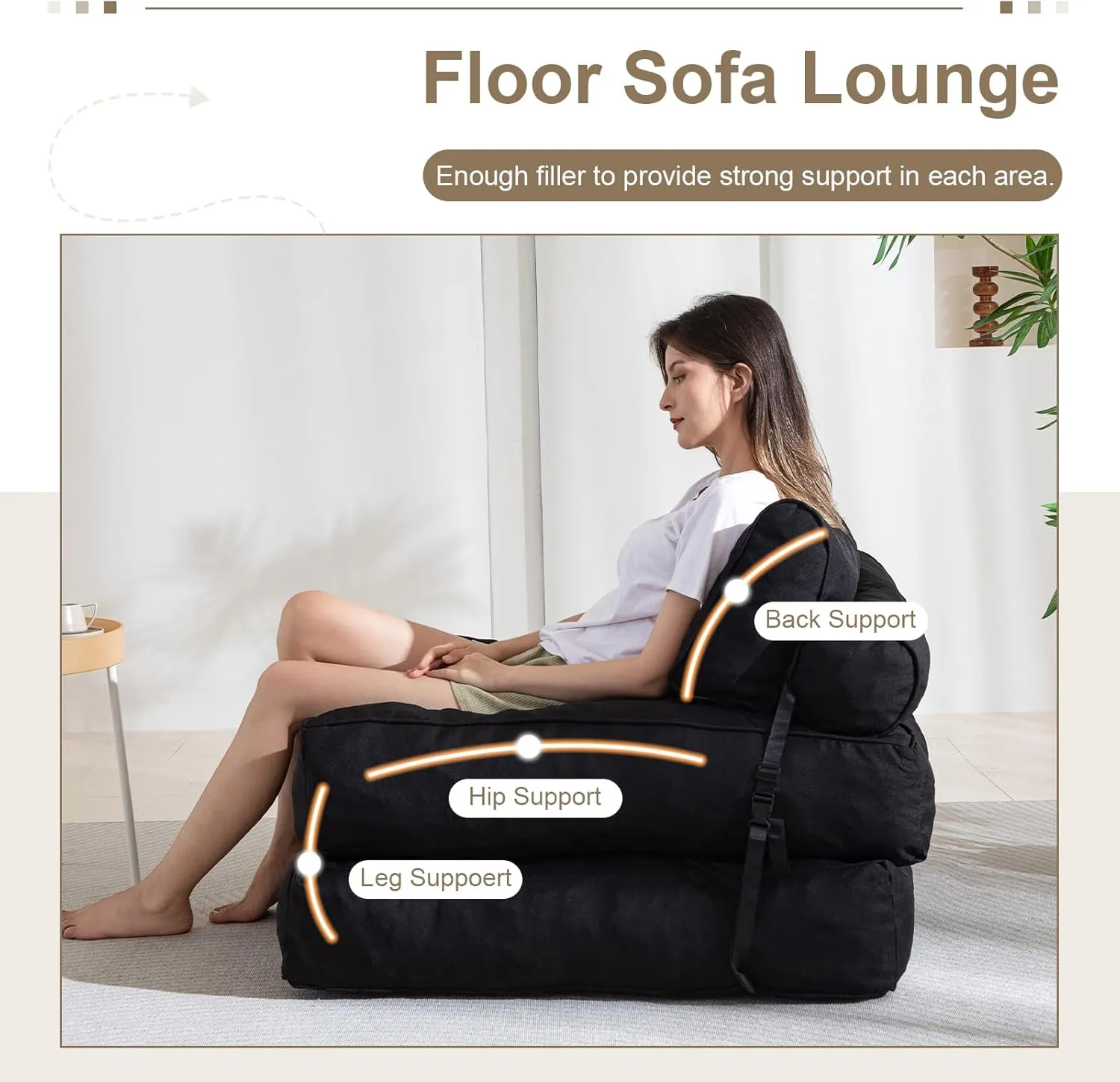 YOSHOOT Folding Couch Sofa Bed, Convertible Sleeper Chairs with Back Support, Foldable Futon Mattress with Pillow, Portable Fold Out Chair Bed Floor Mattress Floor Couch for Living Room,Bedroom