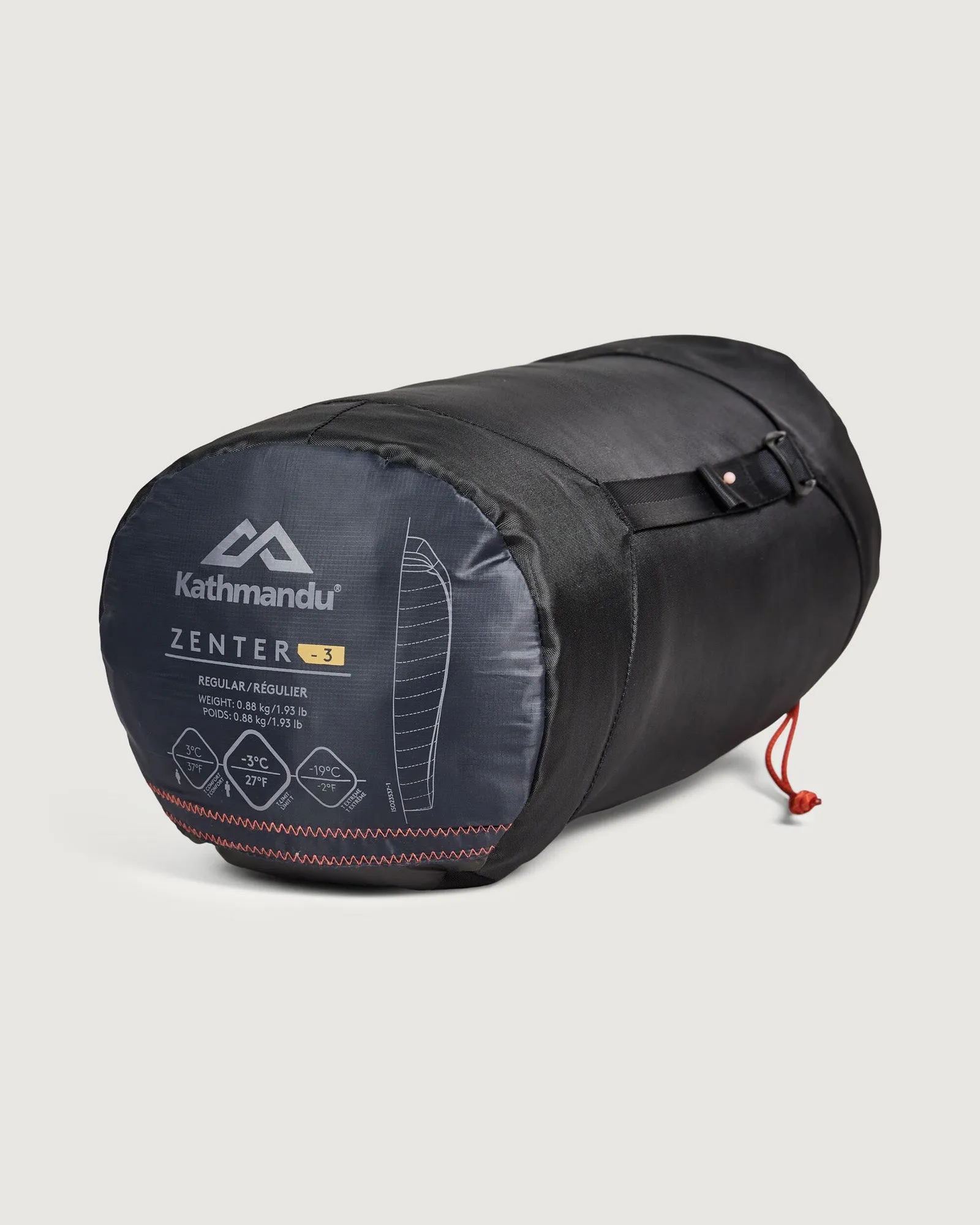 Zenter -3°C Down Sleeping Bag - Regular - Black Stingray/Dark Moss