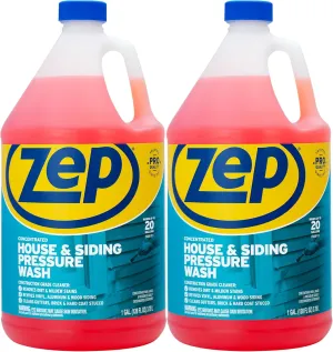 Zep House and Siding Pressure Wash Cleaner Concentrate - 1 Gallon (Case of 2) ZUVWS128 - Construction Grade Formula