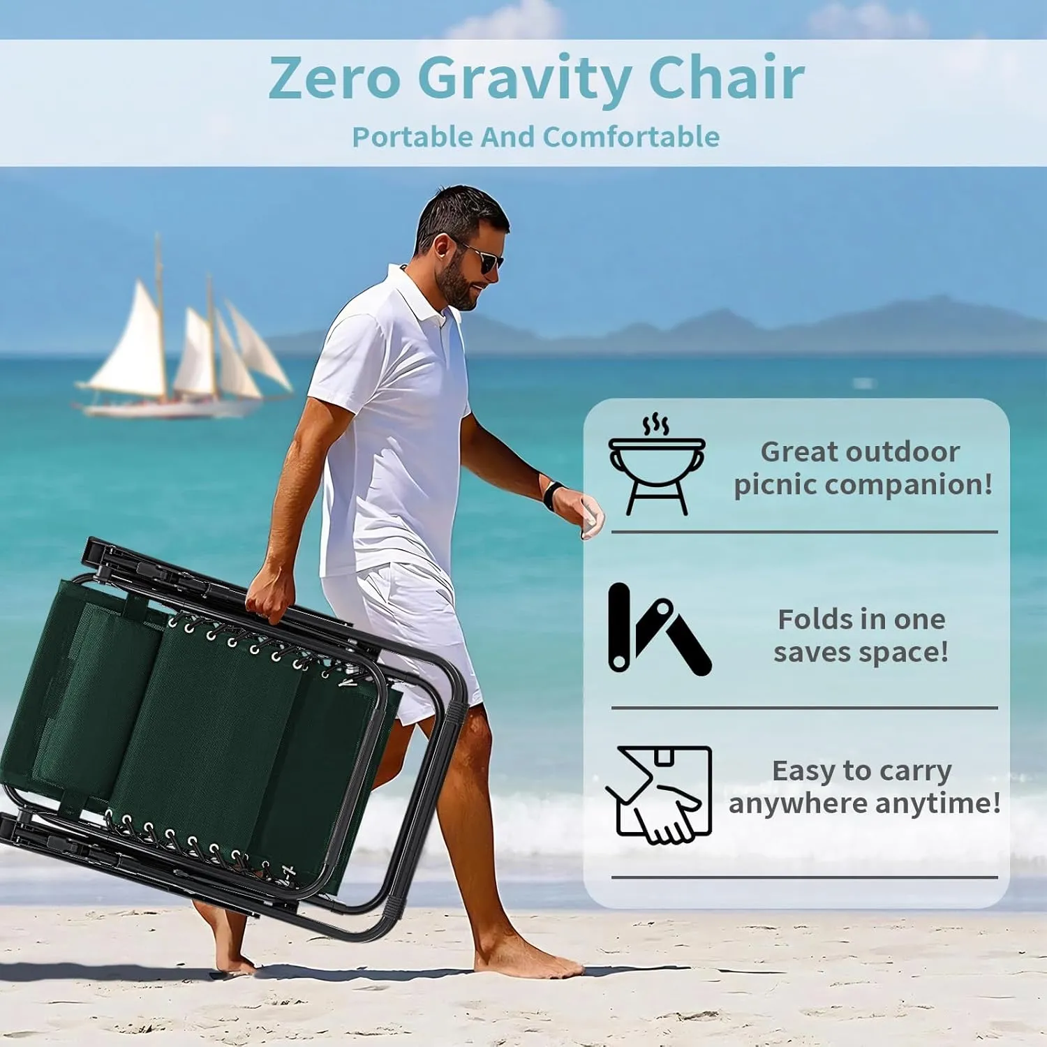 Zero Gravity Chair Set of 2, Folding Reclining zero gravity recliner lounge Chair 330lbs with Pillow and Cup Holder Trays, Steel Mesh outdoor recliners for patio Poolside Backyard Beach (Forest Green)