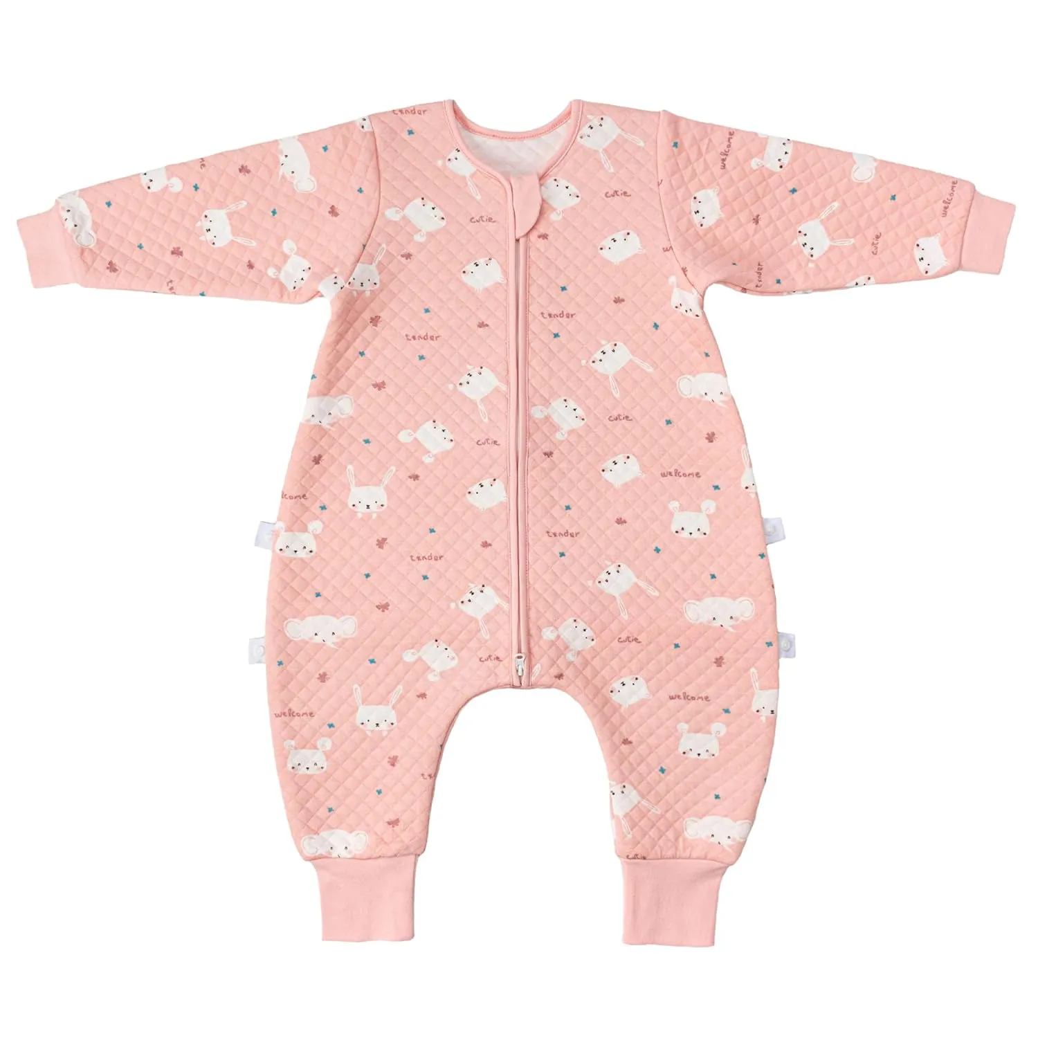 ZIGJOY Toddler Sleep Sack with Feet 1.5 Tog Sleeping Bag with Legs Wearable Blanket Toddler Cotton Footed Sleep Sack for Early Walkers, Rabbit, 12 Months-2T, Small